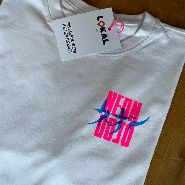 Neon Dojo logo Tee overlay (neon pink / neon blue)