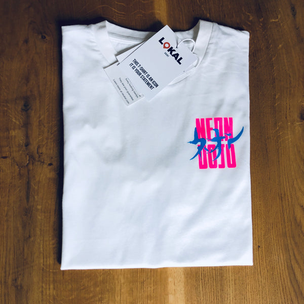 Neon Dojo logo Tee (neon pink / neon blue)