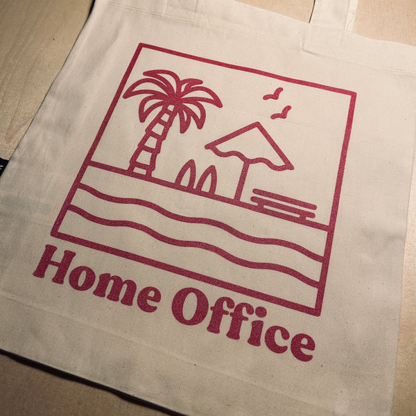 Home Office Tote Bag (metallic berry)