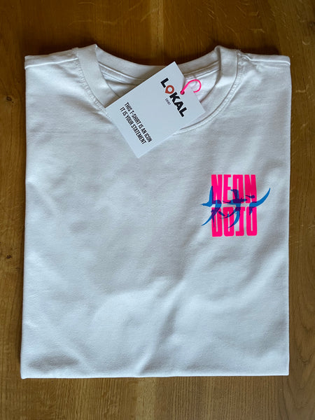 Neon Dojo logo Tee overlay (neon pink / neon blue)